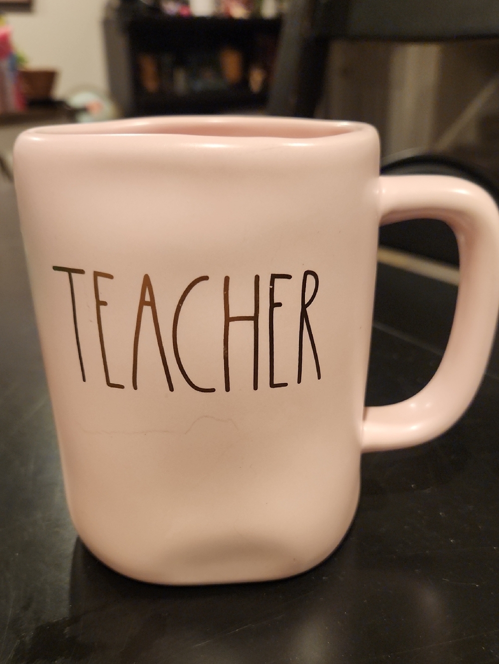Rae Dunn Pink Ceramic Base with Black Logo